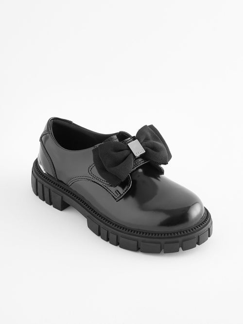 Baker by Ted Baker Girls Black Chunky School Shoes with Bow image 1