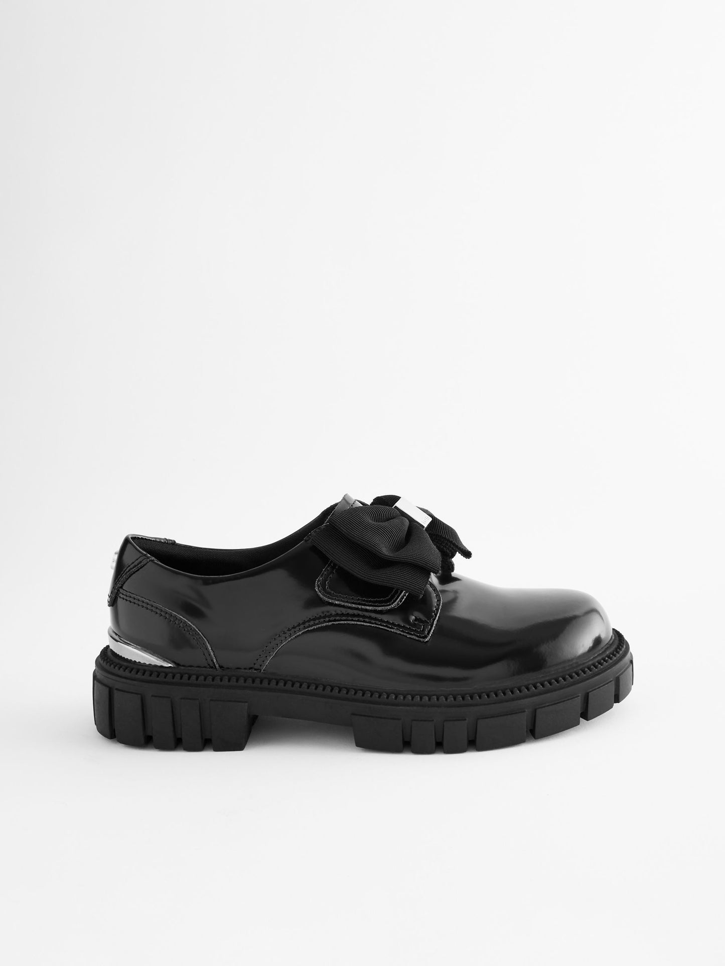 Baker by Ted Baker Girls Black Chunky School Shoes with Bow image 3