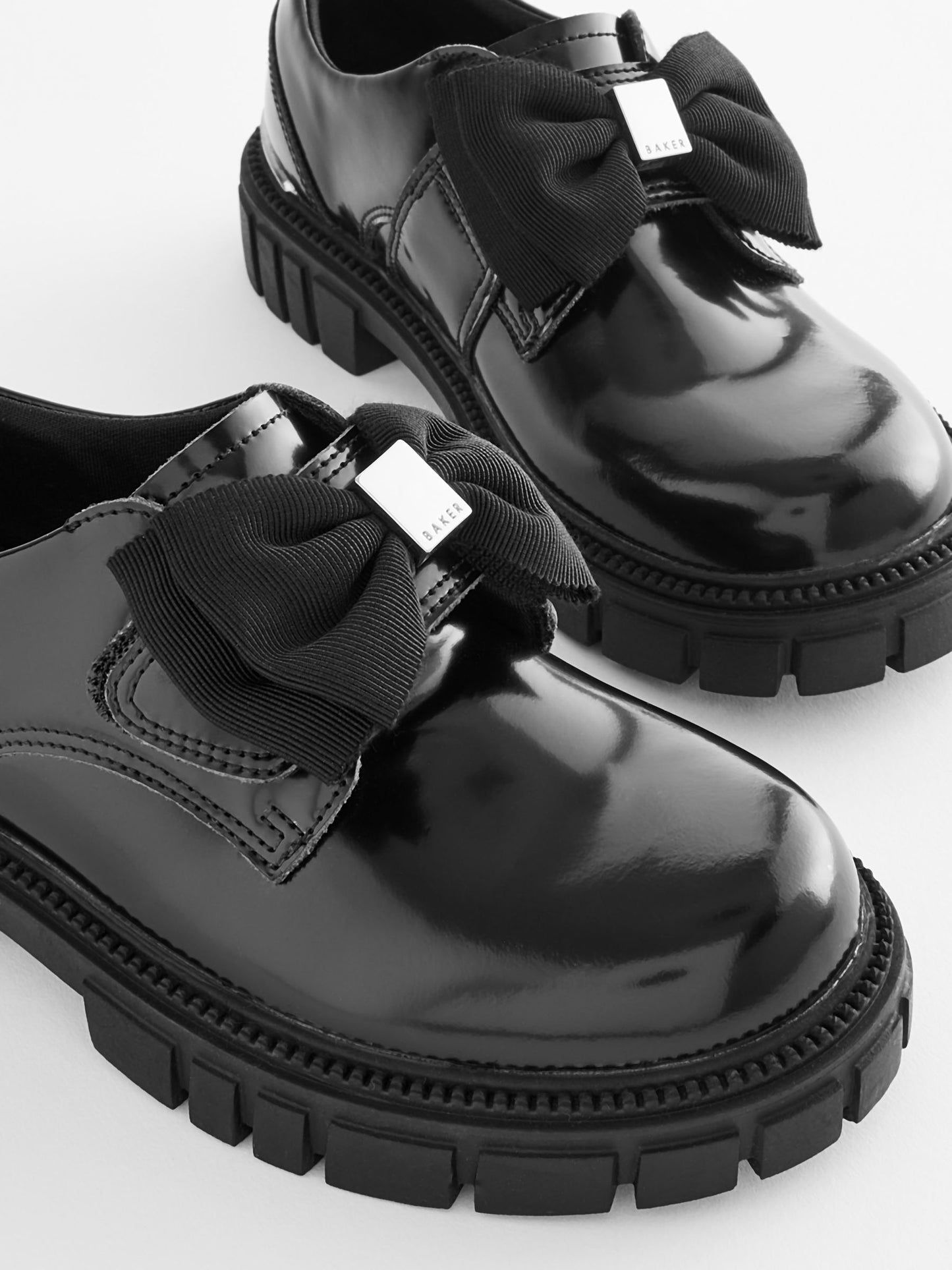 Baker by Ted Baker Girls Black Chunky School Shoes with Bow image 4
