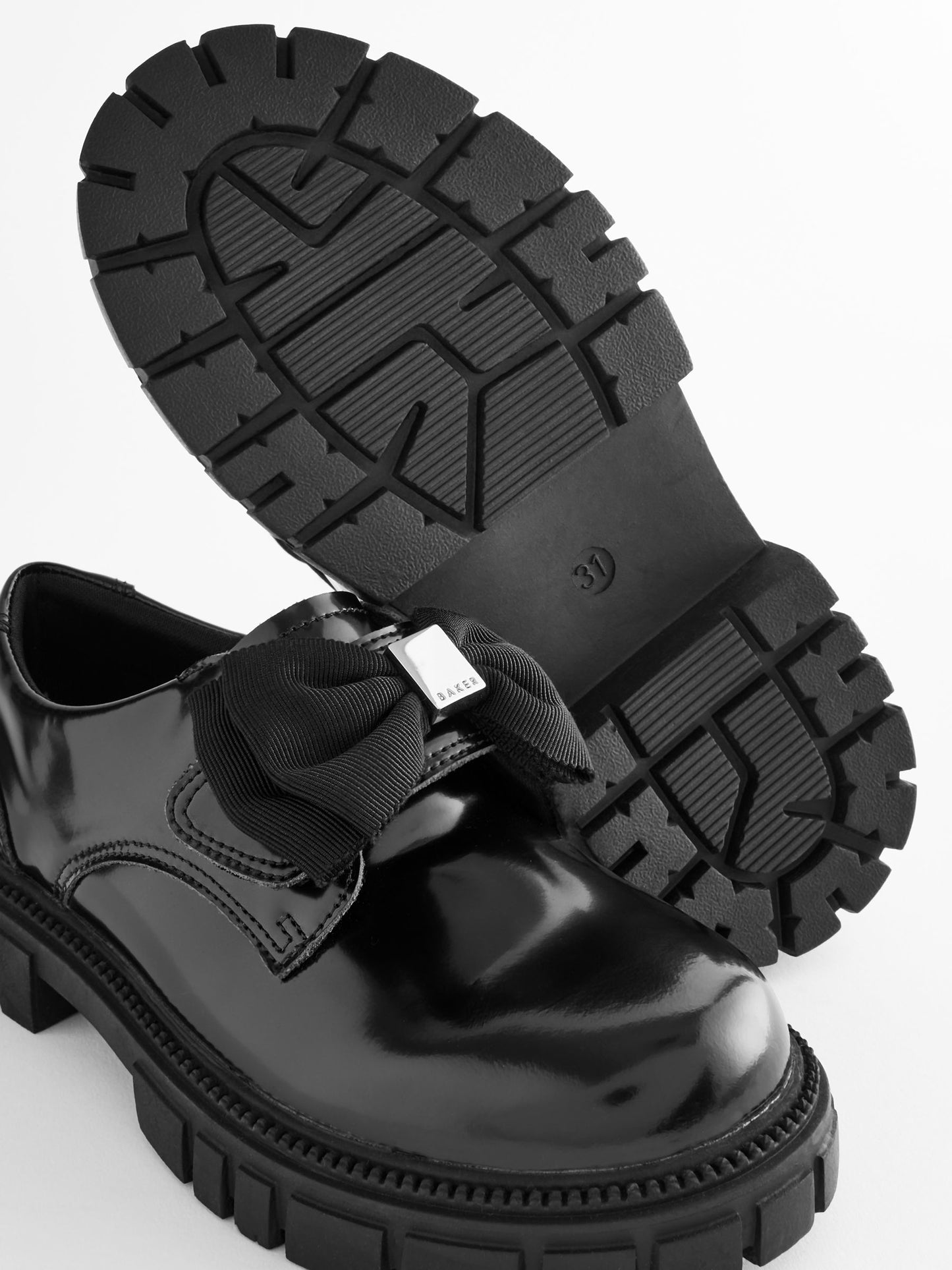Baker by Ted Baker Girls Black Chunky School Shoes with Bow image 5