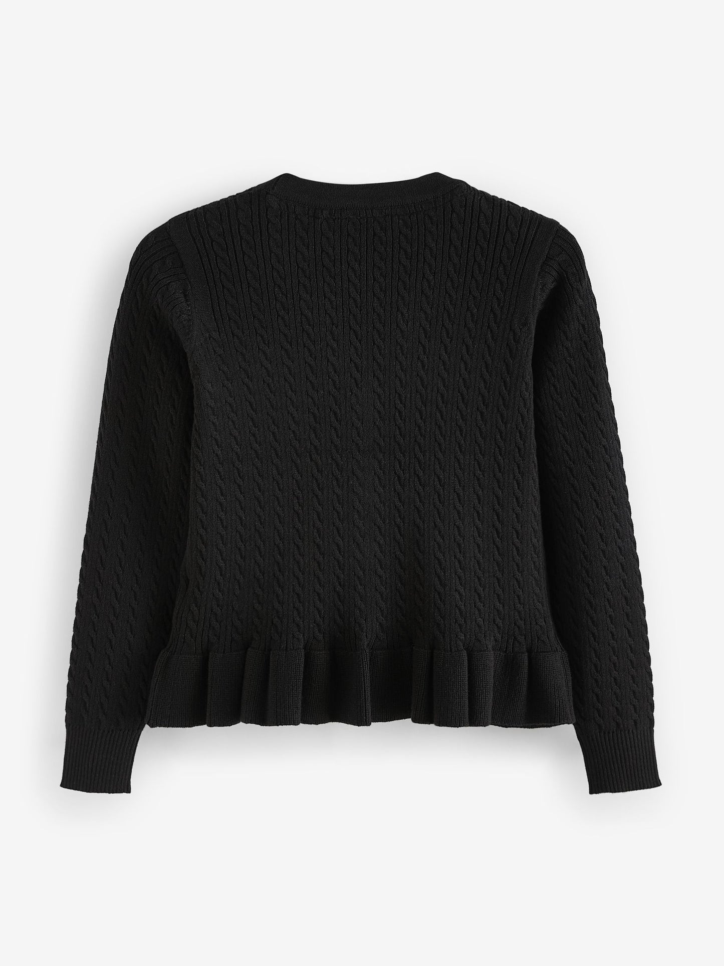 Dsiney Kidz - Clarks Black Cable Knit Frill School Cardigan image 4