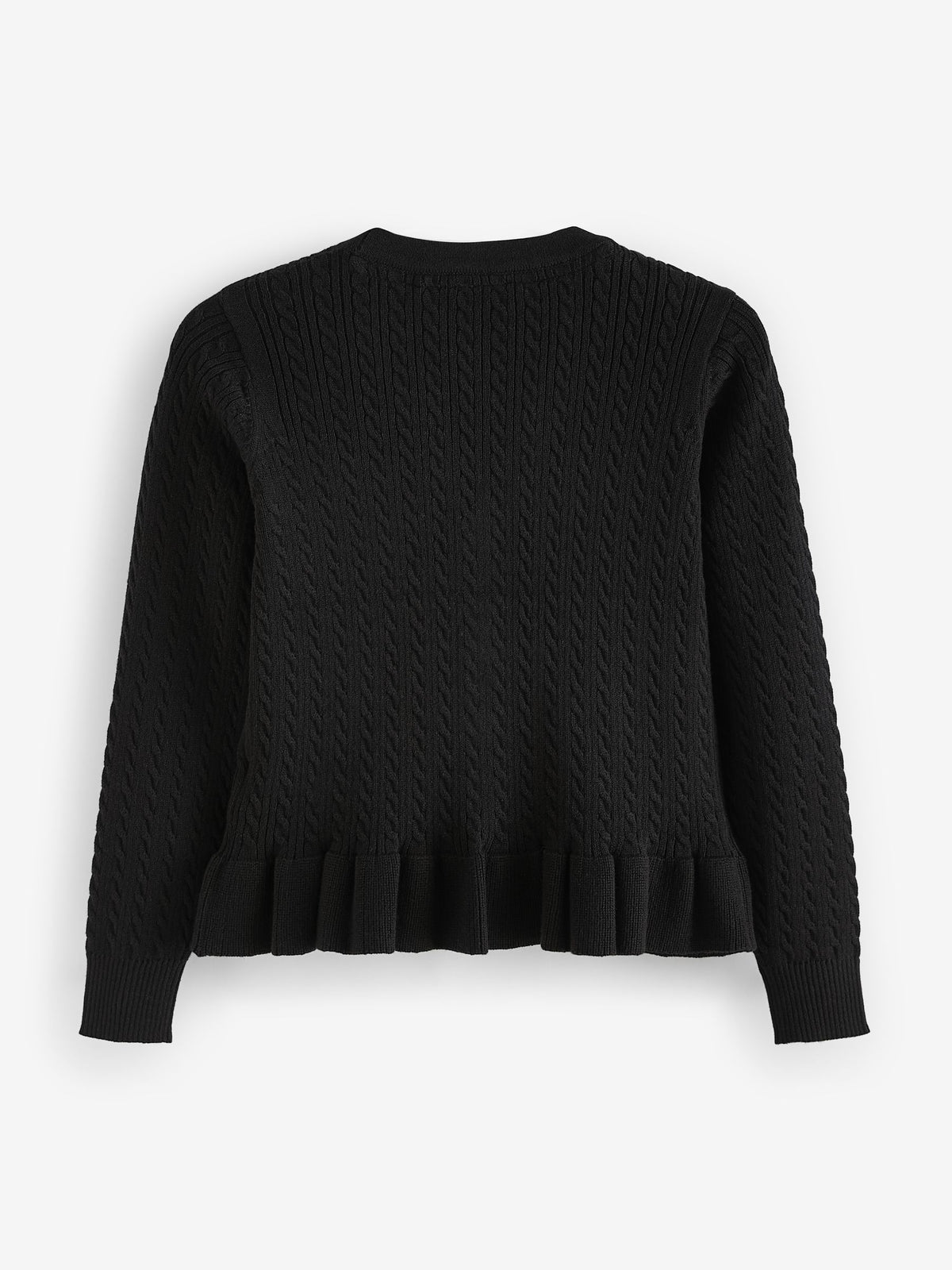 Dsiney Kidz - Clarks Black Cable Knit Frill School Cardigan image 4