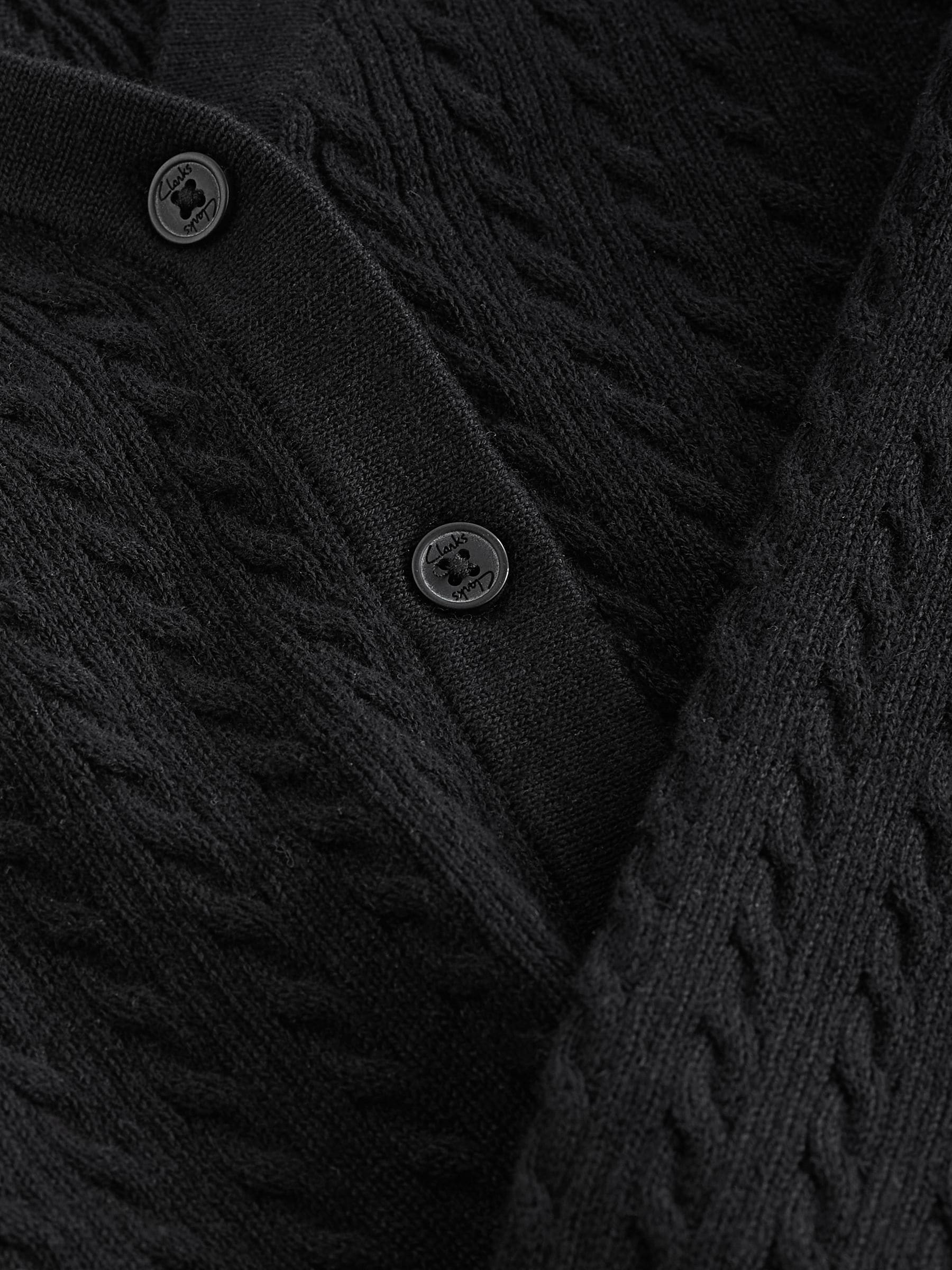 Dsiney Kidz - Clarks Black Cable Knit Frill School Cardigan image 5