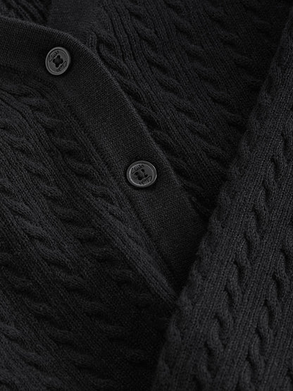 Dsiney Kidz - Clarks Black Cable Knit Frill School Cardigan image 5