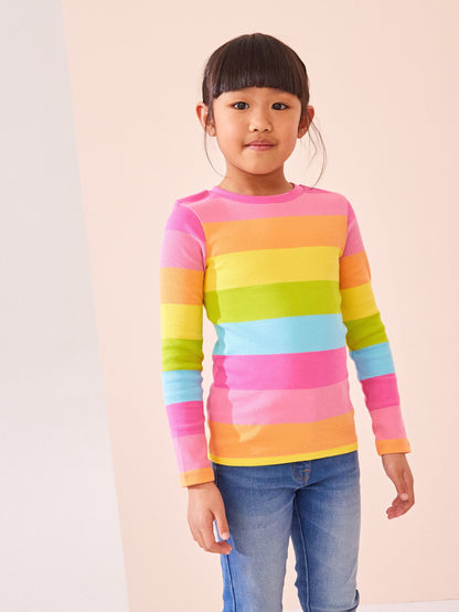 Dsiney Kidz - Multi Stripe Long Sleeve Ribbed Top (3-16yrs) image 1