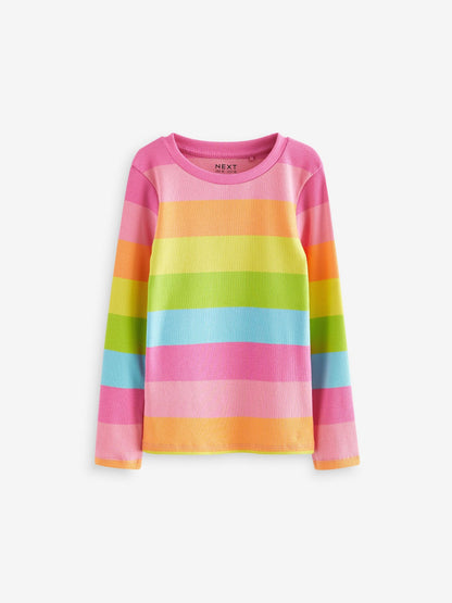 Dsiney Kidz - Multi Stripe Long Sleeve Ribbed Top (3-16yrs) image 4