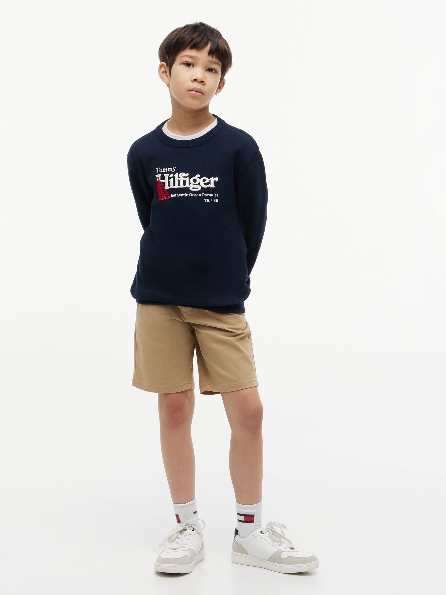 Dsiney Kidz - Tommy Hilfiger Blue Logo Interlock Pique Sweatshirt image 3