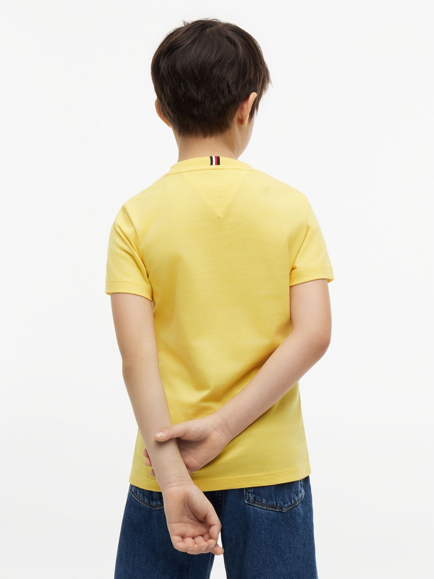 Tommy Hilfiger Yellow Outline Flag Logo Jersey T-Shirt image 2