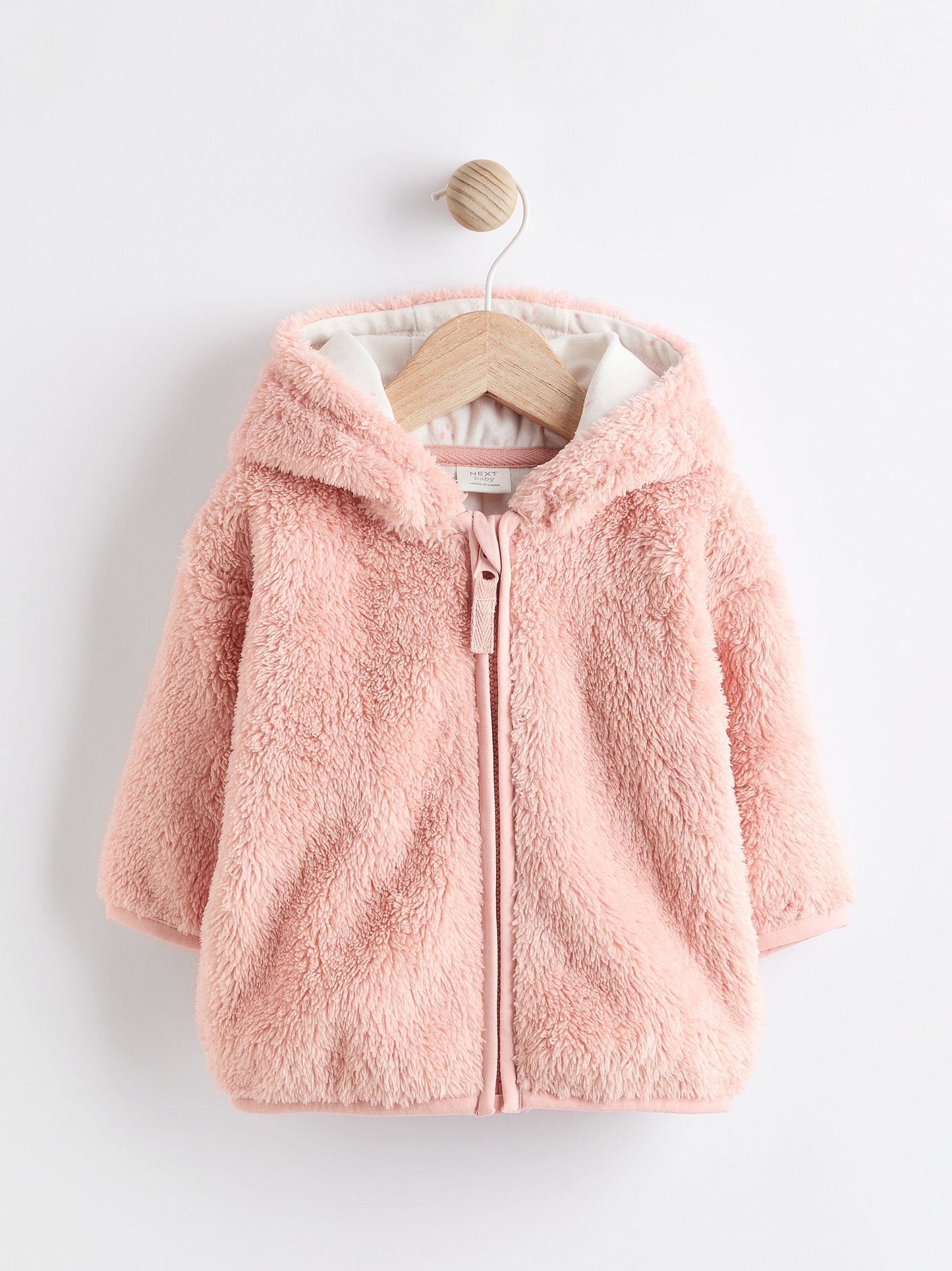 Pink Fleece Baby Hooded Jacket (0mths-2yrs)