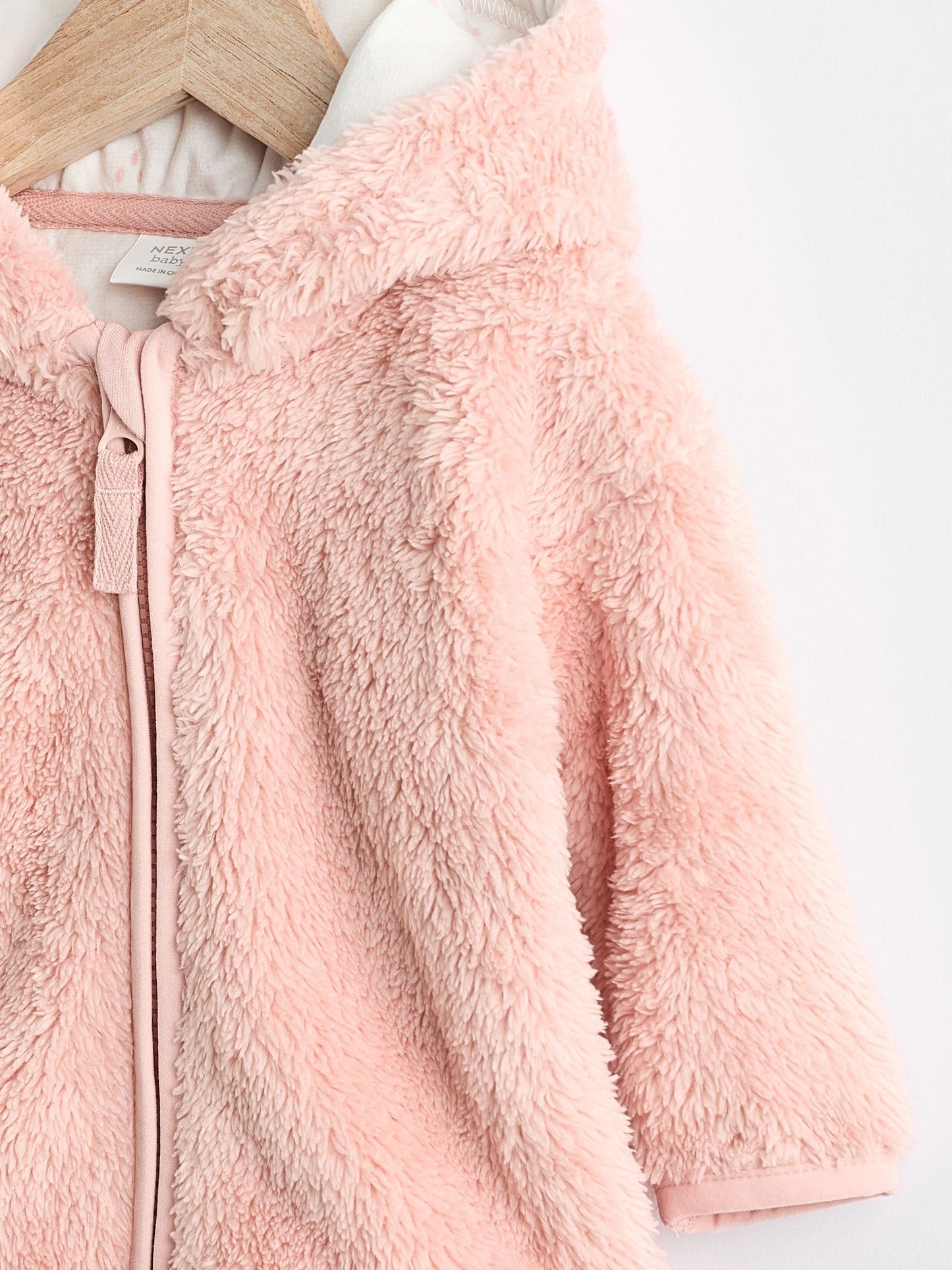 Pink Fleece Baby Hooded Jacket (0mths-2yrs)