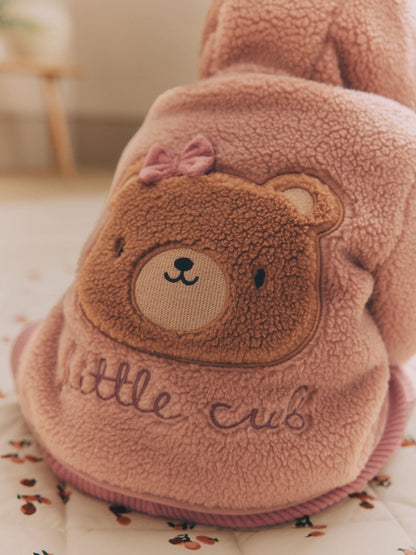 Pink Baby Borg Fleece Jacket (0mths-2yrs)