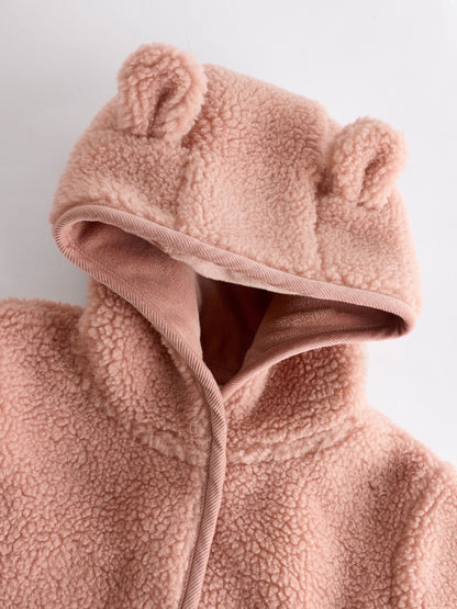 Pink Baby Borg Fleece Jacket (0mths-2yrs)