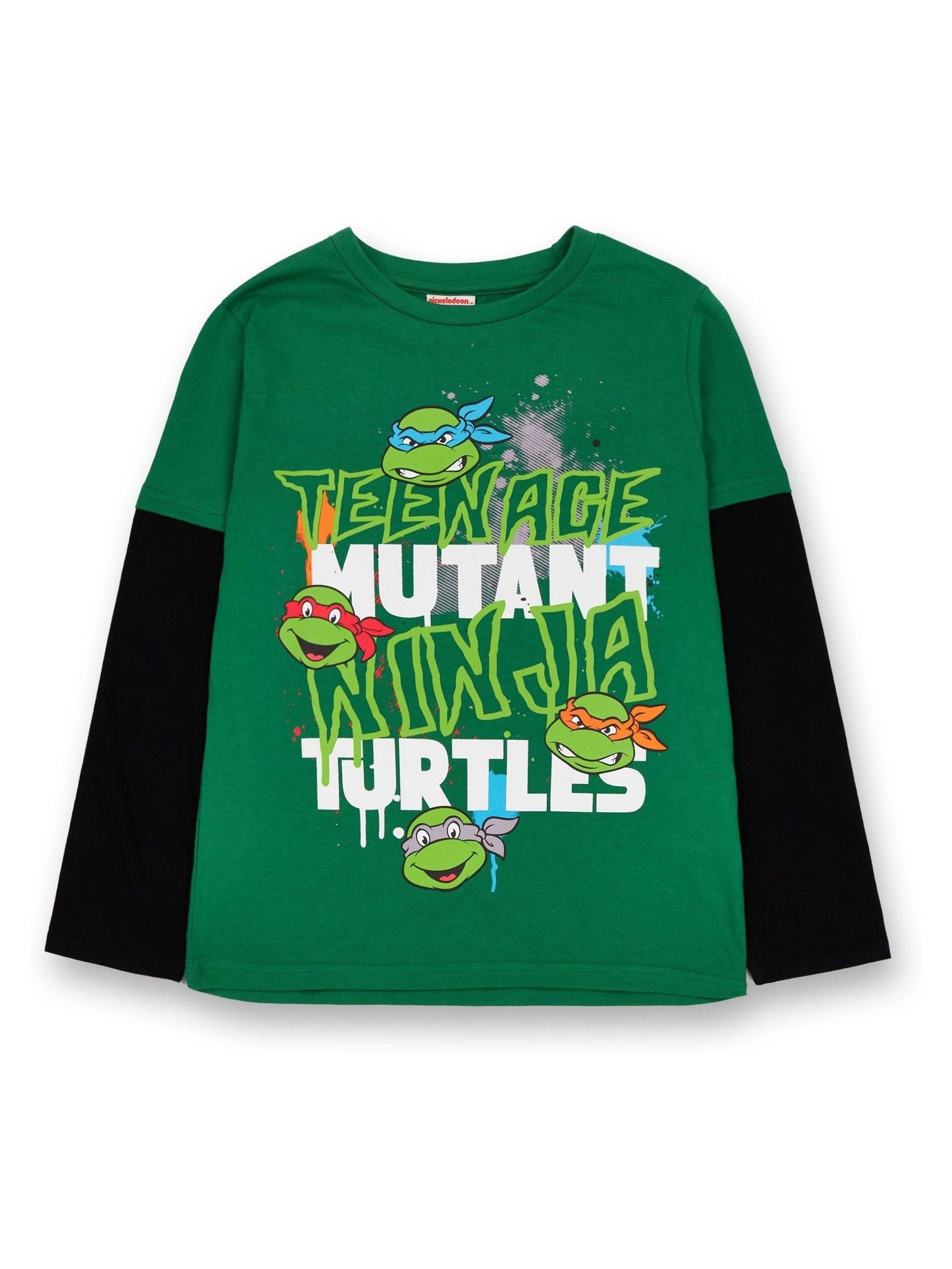 Dsiney Kidz - Vanilla Underground Green Boys Teenage Mutant Ninja Turtles Long Sleeve 100% Cotton T-Shirt image 1