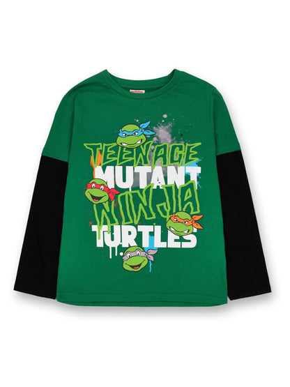 Dsiney Kidz - Vanilla Underground Green Boys Teenage Mutant Ninja Turtles Long Sleeve 100% Cotton T-Shirt image 1