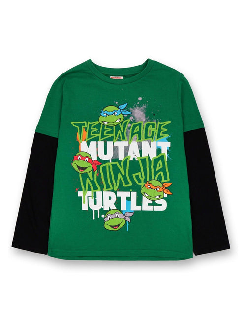Dsiney Kidz - Vanilla Underground Green Boys Teenage Mutant Ninja Turtles Long Sleeve 100% Cotton T-Shirt image 1
