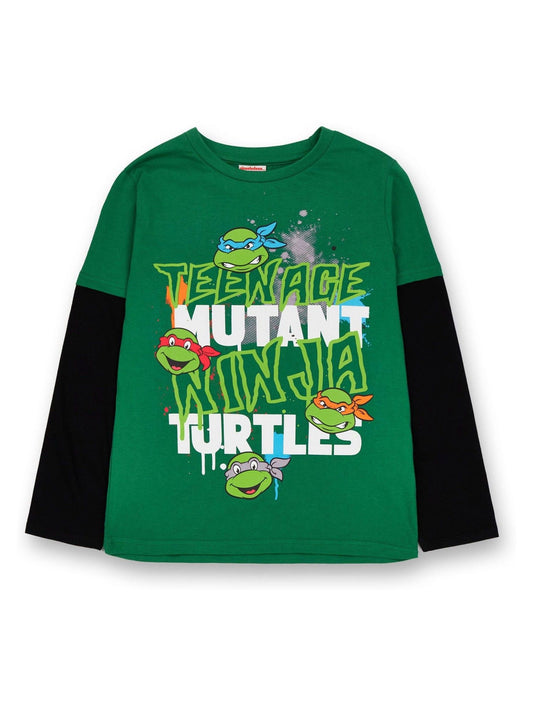 Dsiney Kidz - Vanilla Underground Green Boys Teenage Mutant Ninja Turtles Long Sleeve 100% Cotton T-Shirt image 1
