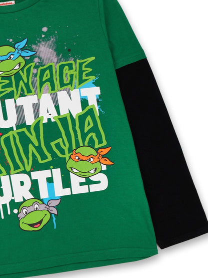 Dsiney Kidz - Vanilla Underground Green Boys Teenage Mutant Ninja Turtles Long Sleeve 100% Cotton T-Shirt image 4