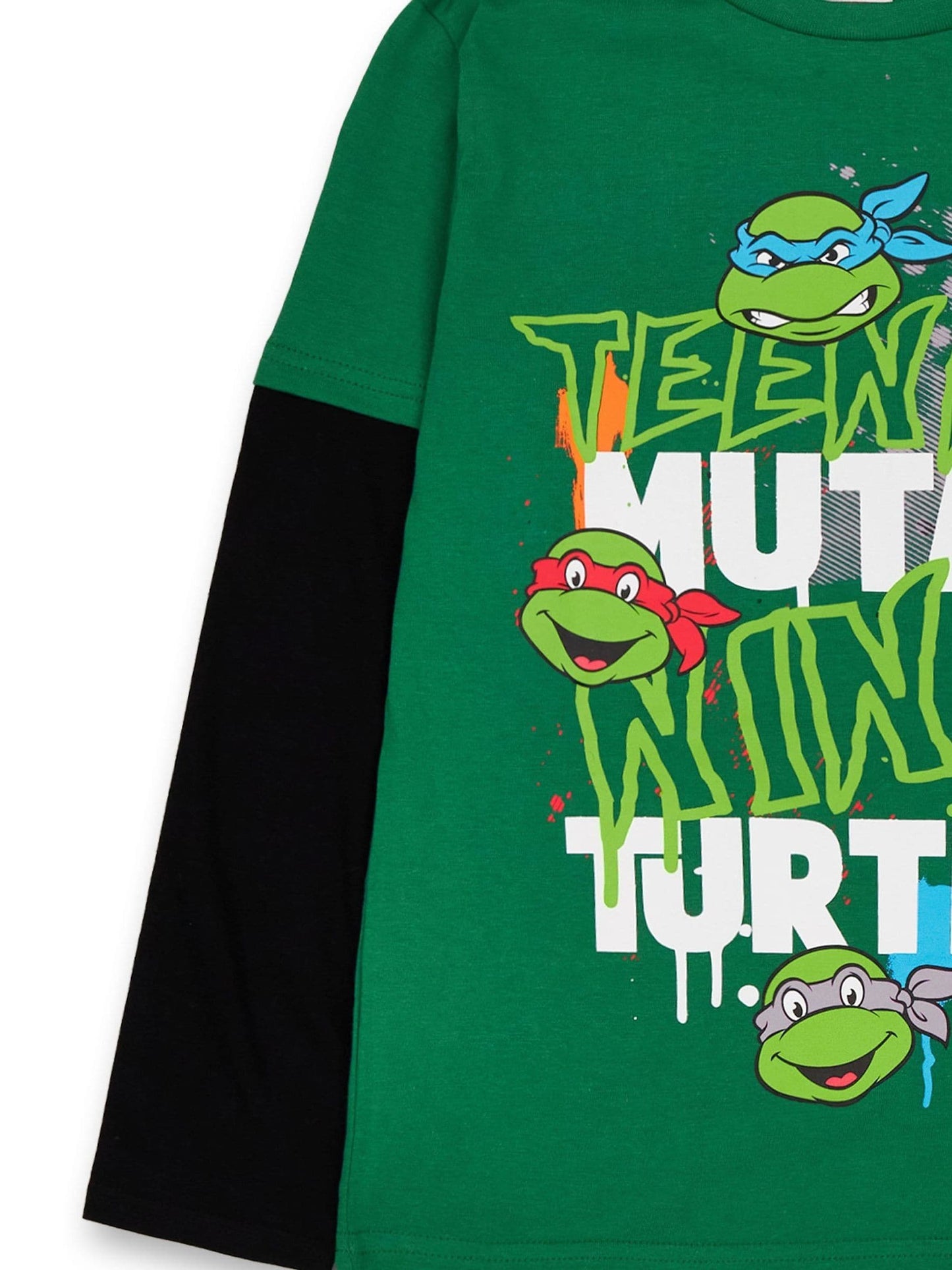 Dsiney Kidz - Vanilla Underground Green Boys Teenage Mutant Ninja Turtles Long Sleeve 100% Cotton T-Shirt image 5
