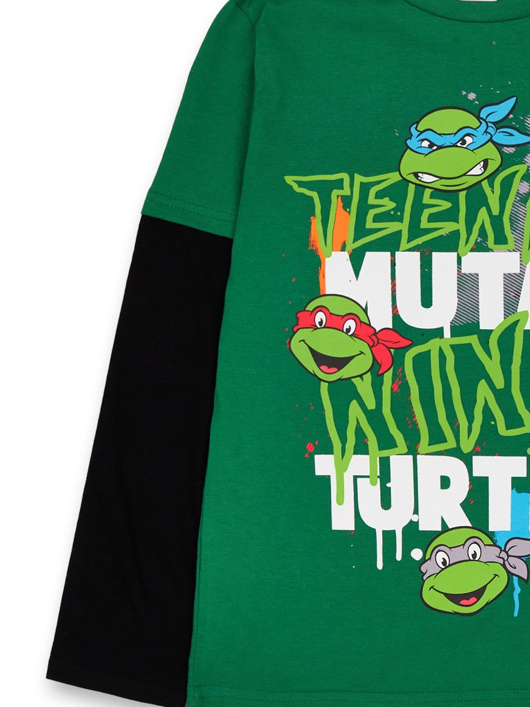 Dsiney Kidz - Vanilla Underground Green Boys Teenage Mutant Ninja Turtles Long Sleeve 100% Cotton T-Shirt image 5
