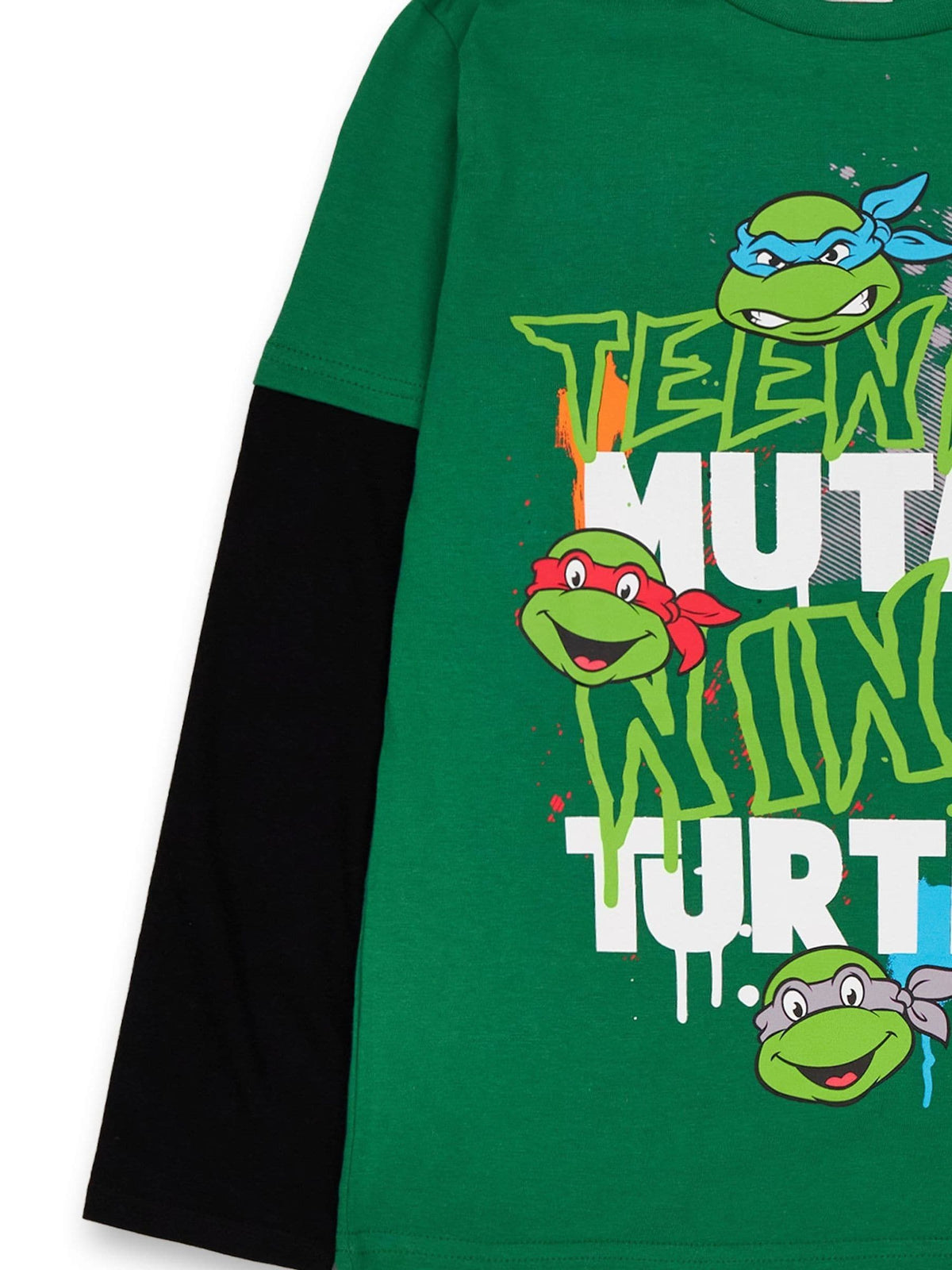 Dsiney Kidz - Vanilla Underground Green Boys Teenage Mutant Ninja Turtles Long Sleeve 100% Cotton T-Shirt image 5