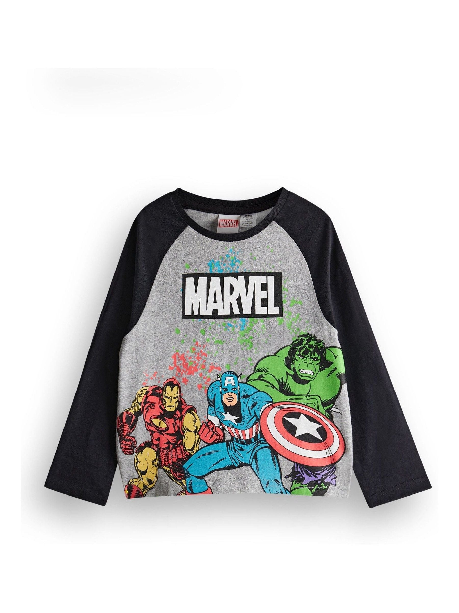 Dsiney Kidz - Vanilla Underground Black Marvel Hulk Captain America Ironman Long Sleeve Long Leg Pyjamas Set image 2
