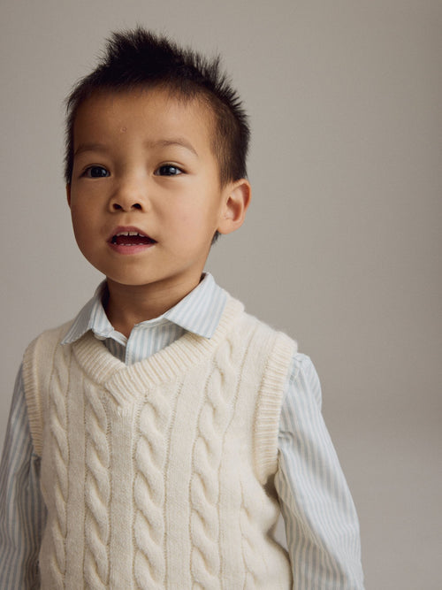 Ecru Cream Knitted Vest and Shirt Set (3mths-7yrs) image 1