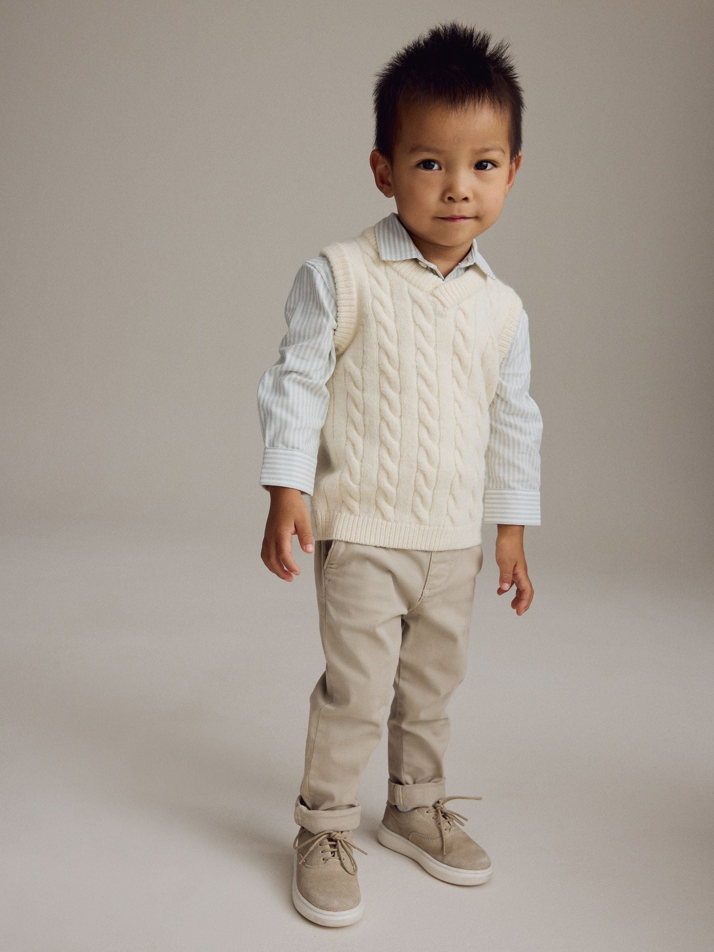 Ecru Cream Knitted Vest and Shirt Set (3mths-7yrs) image 4