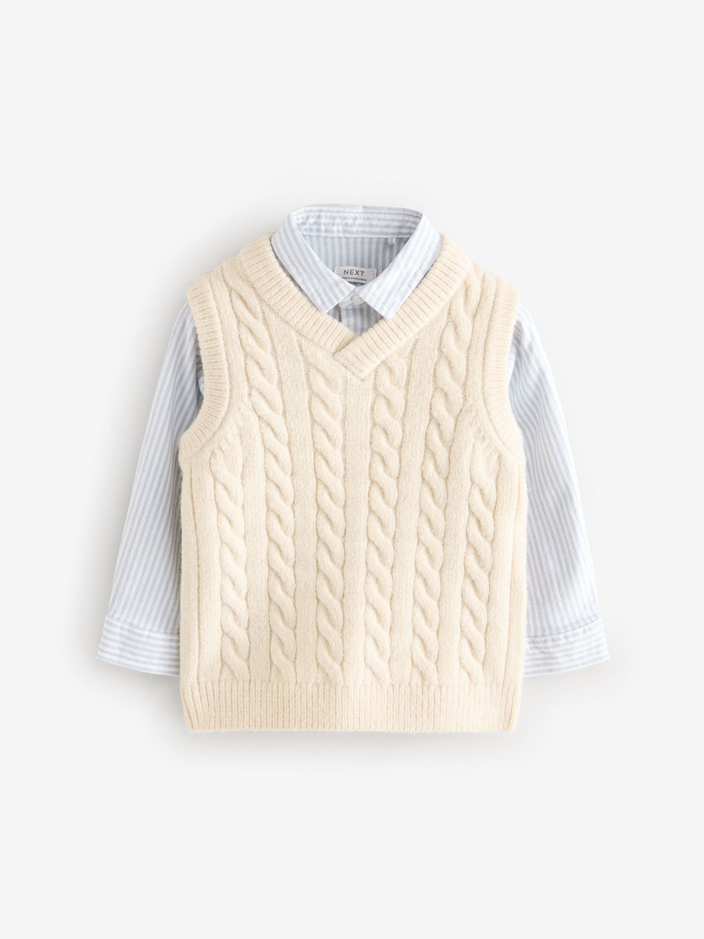 Ecru Cream Knitted Vest and Shirt Set (3mths-7yrs) image 5