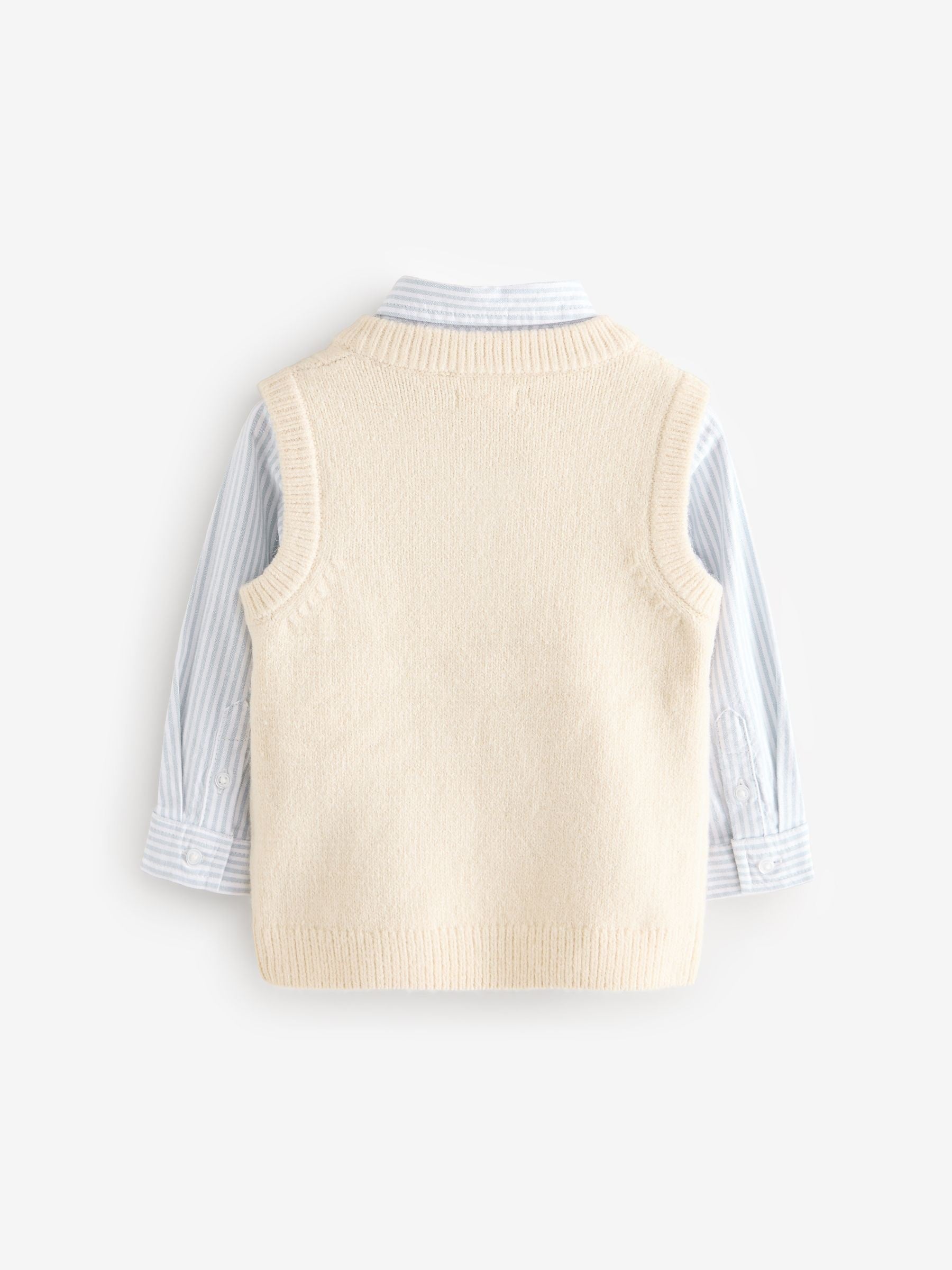 Ecru Cream Knitted Vest and Shirt Set (3mths-7yrs) image 7