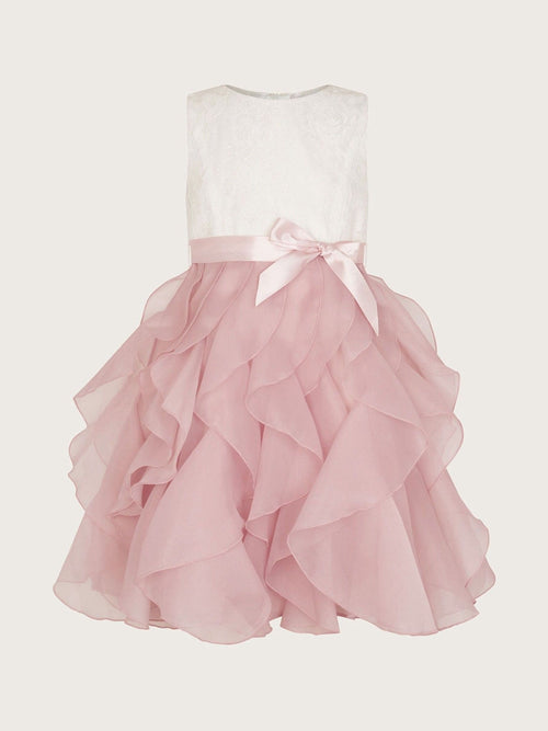 Dsiney Kidz - Monsoon Pink White Lace Cancan Ruffle Dress image 1