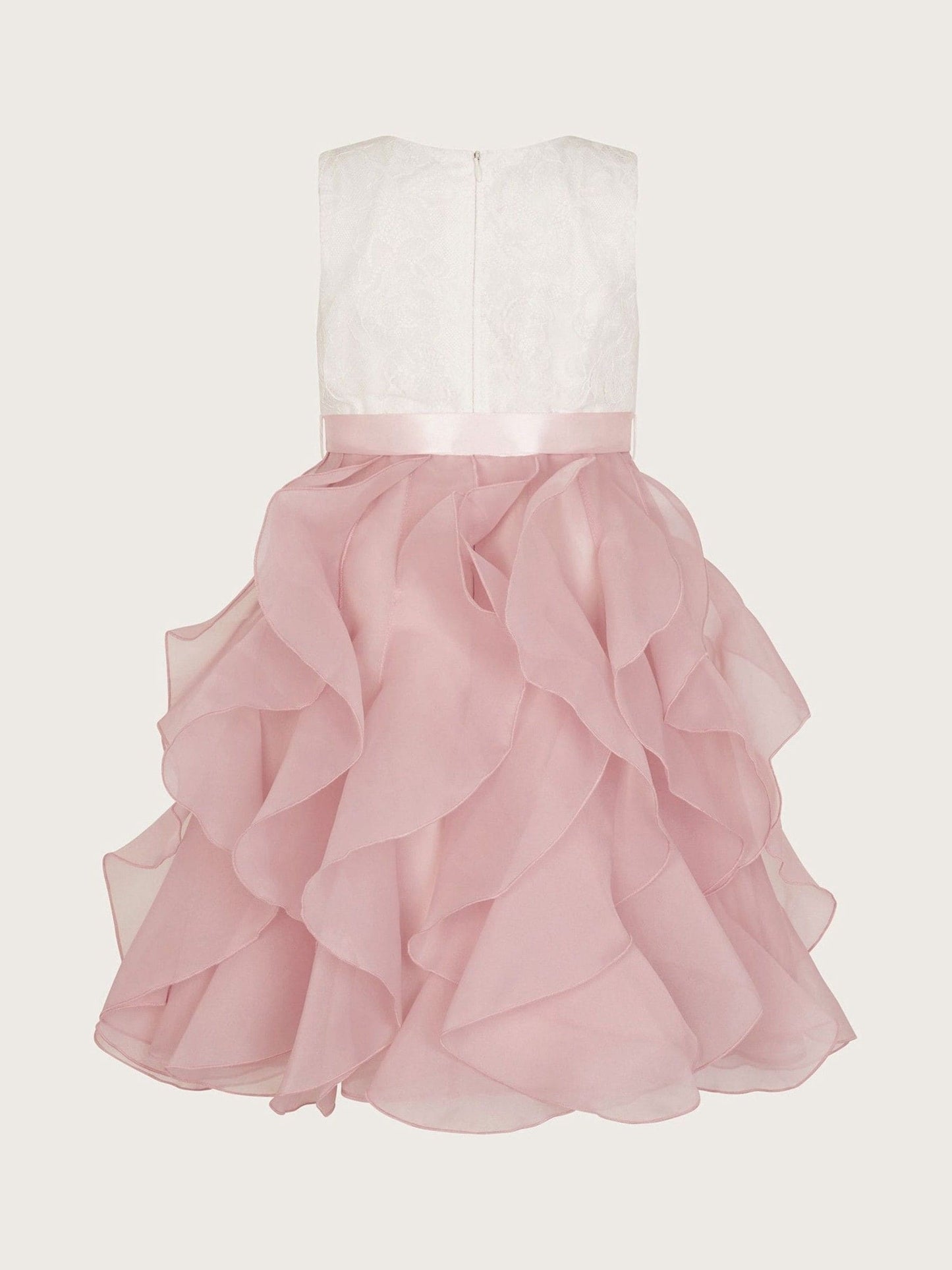 Monsoon Pink White Lace Cancan Ruffle Dress image 2