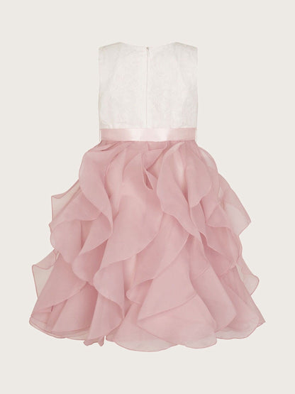 Monsoon Pink White Lace Cancan Ruffle Dress image 2