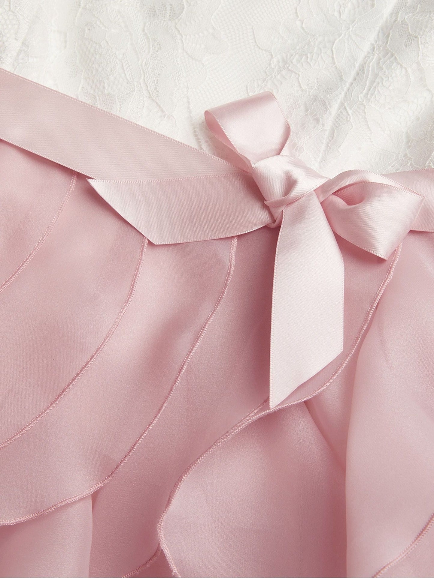 Monsoon Pink White Lace Cancan Ruffle Dress image 3