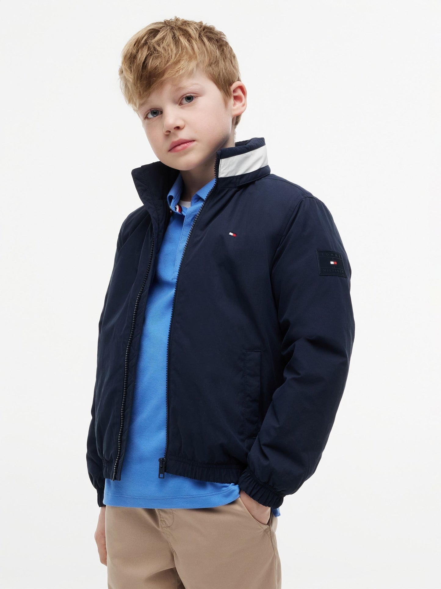 Dsiney Kidz - Tommy Hilfiger Navy Blue Essential Flag Logo Collar Padded Jacket image 1