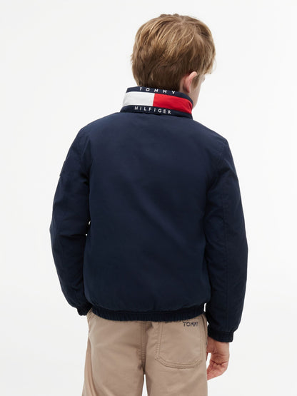 Dsiney Kidz - Tommy Hilfiger Navy Blue Essential Flag Logo Collar Padded Jacket image 2
