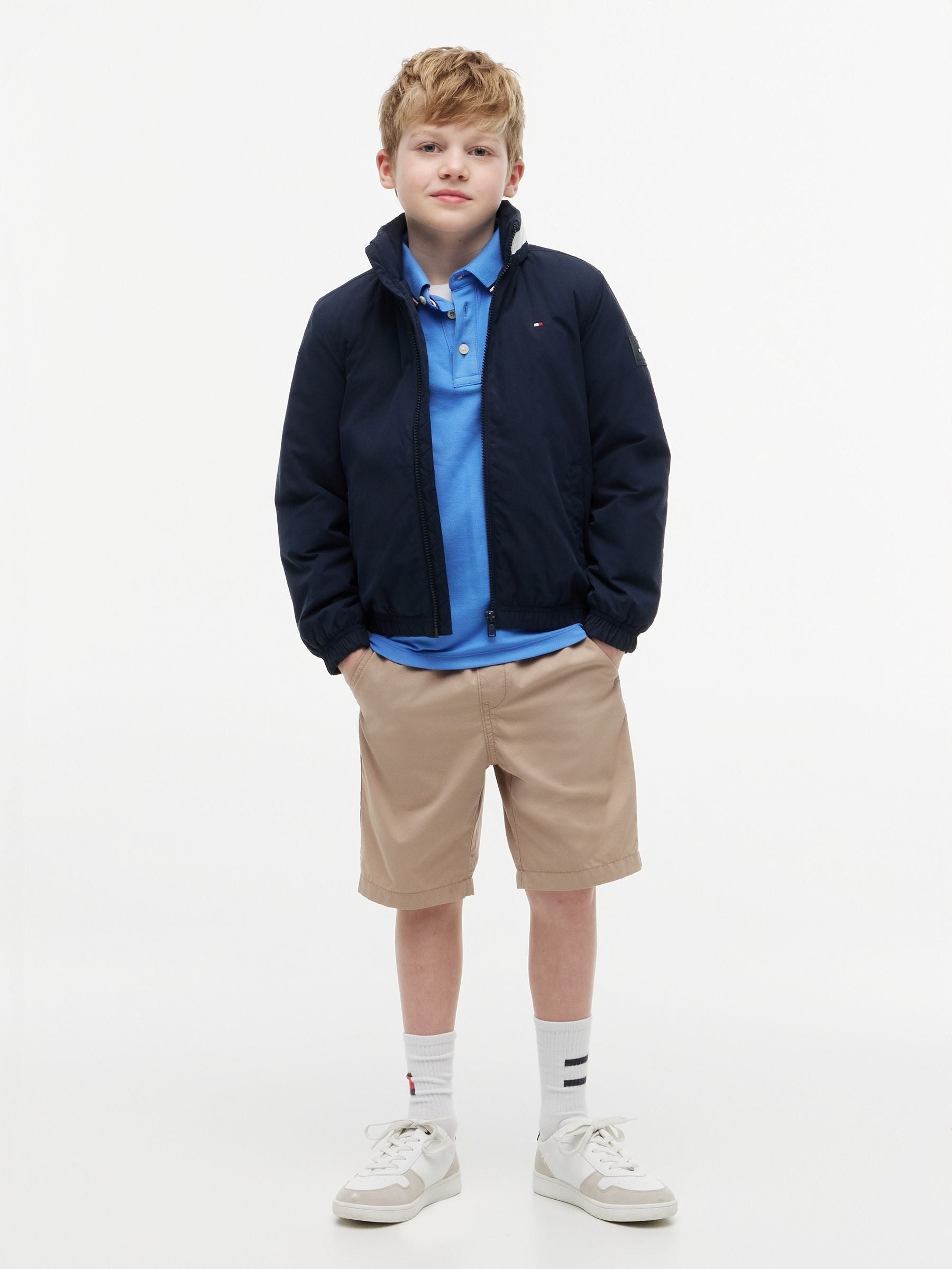 Dsiney Kidz - Tommy Hilfiger Navy Blue Essential Flag Logo Collar Padded Jacket image 3