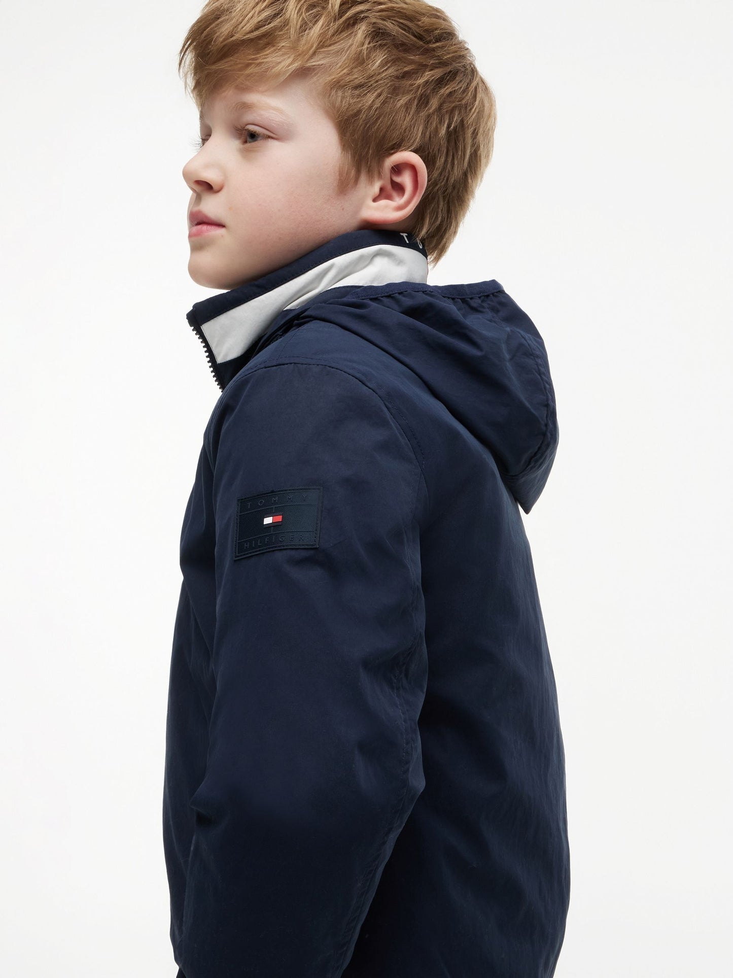 Dsiney Kidz - Tommy Hilfiger Navy Blue Essential Flag Logo Collar Padded Jacket image 5
