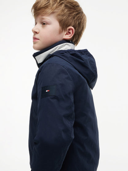 Dsiney Kidz - Tommy Hilfiger Navy Blue Essential Flag Logo Collar Padded Jacket image 5