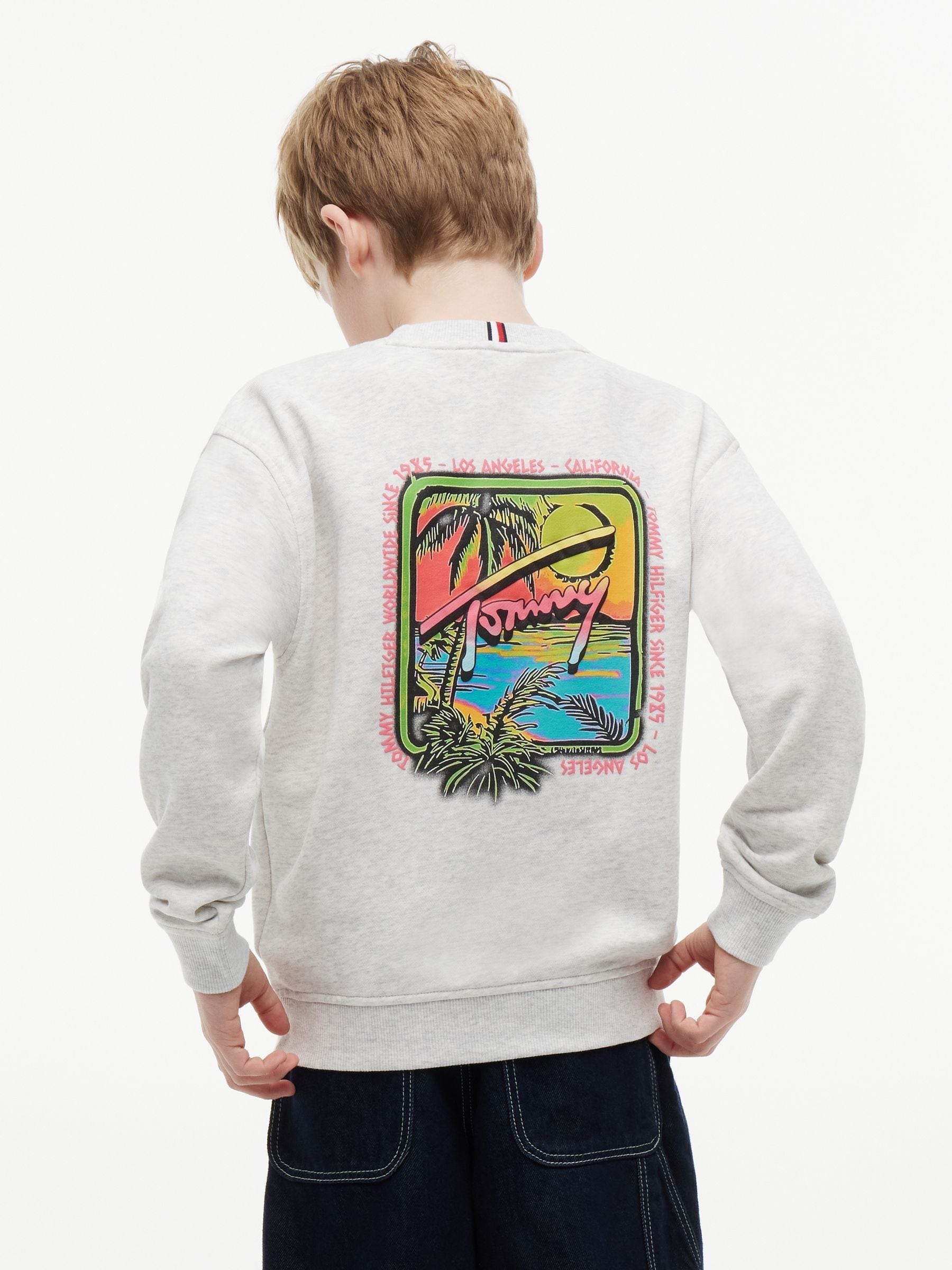 Dsiney Kidz - Tommy Hilfiger Grey Back Logo Graphic Sweatshirt image 2