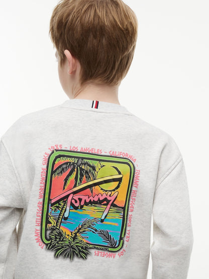 Dsiney Kidz - Tommy Hilfiger Grey Back Logo Graphic Sweatshirt image 4