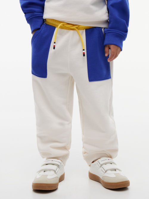 Tommy Hilfiger White Back Logo Graphic Cuffed Leg Joggers image 1
