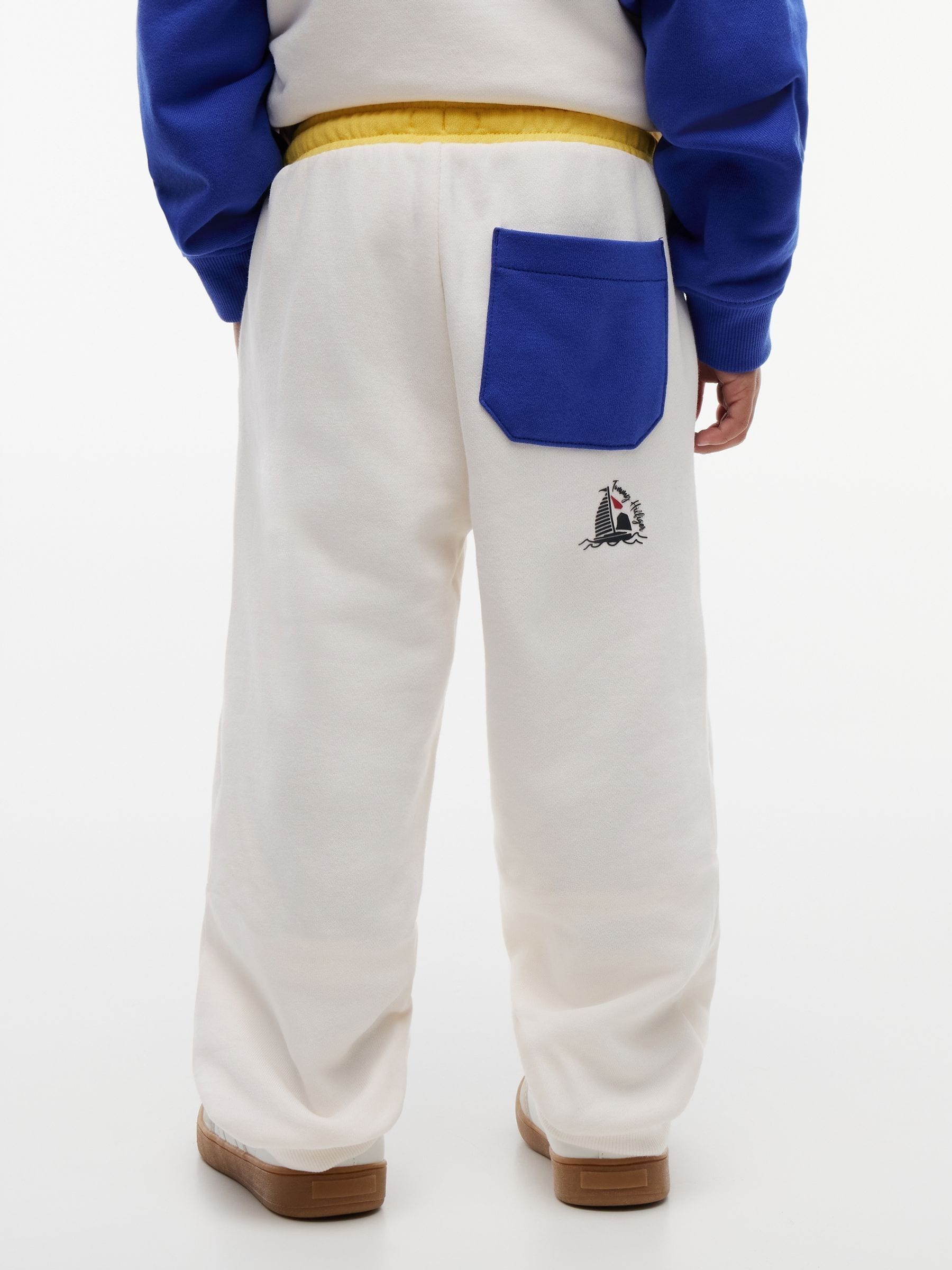Tommy Hilfiger White Back Logo Graphic Cuffed Leg Joggers image 2