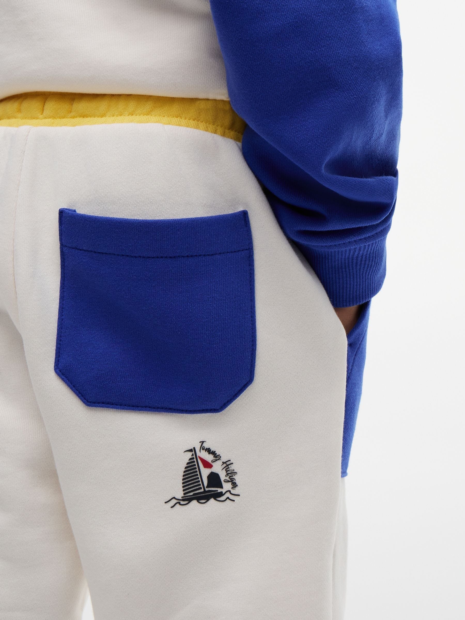 Tommy Hilfiger White Back Logo Graphic Cuffed Leg Joggers image 4