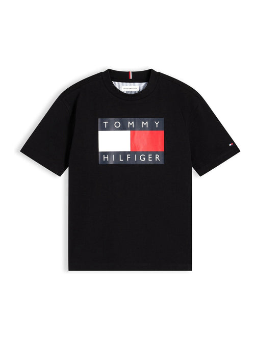 Tommy Hilfiger Black Heritage Flag Print Jersey T-Shirt image 1