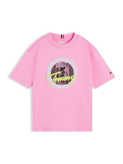 Tommy Hilfiger Pink Graphic Logo Jersey T-Shirt image 5