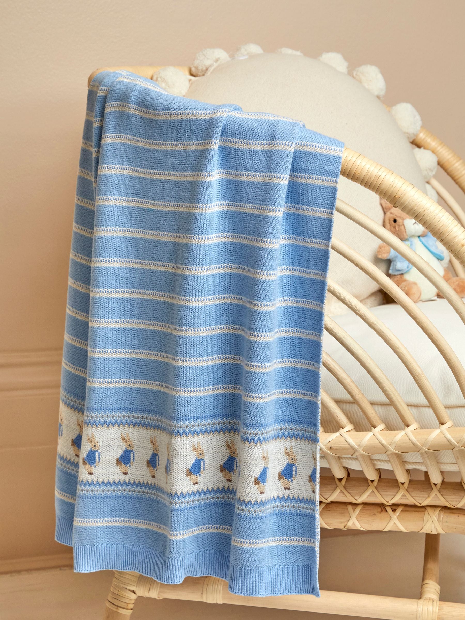 JoJo Maman Bébé Peter Rabbit™ Knitted Shawl image 1