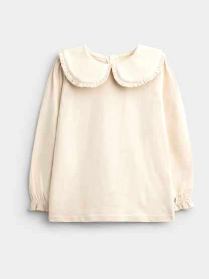 JoJo Maman Bébé Rose Pink Spot 2-Pack Long Sleeve Frill Collar Tops - image 2