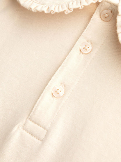 JoJo Maman Bébé Rose Pink Spot 2-Pack Long Sleeve Frill Collar Tops - image 6