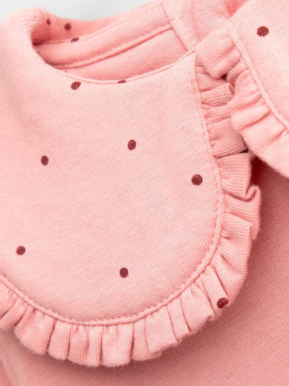 JoJo Maman Bébé Rose Pink Spot 2-Pack Long Sleeve Frill Collar Tops - image 7