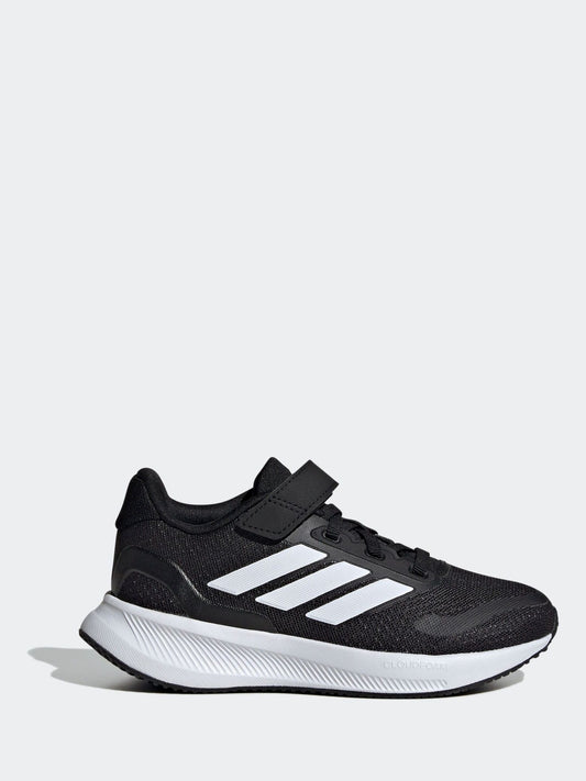 adidas Black/White Runfalcon 5 Elastic Lace Running Kids Trainers image 1